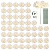Auihiay 64pcs silk hydrangea heads for vibrant, reusable centerpieces.