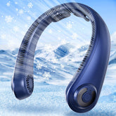 AUIIAH neck fan worn on the neck for hands-free cooling during travel.