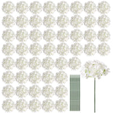 Auihiay 64pcs ivory hydrangea flowers for long-lasting centerpieces.
