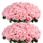 Auihiay pink rose 60-stem bouquet for lavish centerpieces.