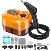 AuraFutur steam cleaner showcasing its 1800 ml tank for home and car use.