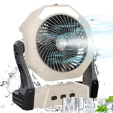 Ausic portable misting fan assembly shows compact desk cooling capability