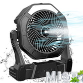 Ausic portable misting fan on desk delivering cooling mist for focused work