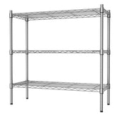 Auslar three-shelf storage wire shelves organize closet items with open visibility.