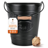 Autumn Alley farmhouse trash can in matte black with rustic charm for living spaces.