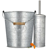 Autumn Alley rustic trash can 2-gallon with galvanized finish for easy farmhouse maintenance.