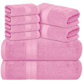 Avalon Towels luxury pink set full view shows plush, absorbent 600 GSM fabric