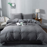 AveLom Queen duvet cover seersucker texture adds elegant depth.