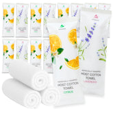 Avistar 60-towels pack showing hot and cold options for travel and spa use.