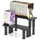 AVMDOM manga shelf riser 2-pack front view for clear double-row display