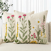 AVOIN colorlife daisy embroidered pillow cover adds vibrant living room decor