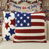 AVOIN colorlife patriotic embroidered pillow cover for Fourth of July decor