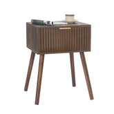 AWASEN mid-century nightstand with fluted drawer and gold handle for a chic accent