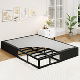 Awesofurni full-size box spring profile raises bed height for easier access.