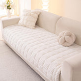 Awjcsv dog couch cover in white, washable protection for a three-cushion sofa.
