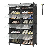AWTATOS 8-tier shoe rack door-closed demonstrates dust protection and hidden storage