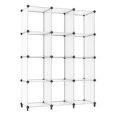 AWTATOS cube storage assembled as a 12-cube bookshelf for versatile home organization.