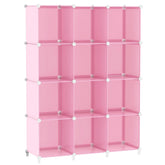 AWTATOS cube storage organizer pink, ideal for tidy toy and clothing storage.