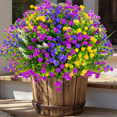 AXYLEX outdoor artificial flowers 12 bundles provide year-round greenery with zero maintenance.