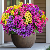 AXYLEX outdoor artificial pansy bundles on sunny porch boost curb appeal without upkeep