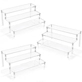 AZEAM acrylic display risers three-tier stand for organized shelves.