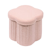B FSOBEIIALEO flowers ottoman front view with decorative shape and hidden storage.