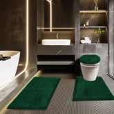 Baahrnom bathroom rug set 3-piece displayed in a modern bathroom for cozy comfort.