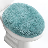 Baahrnom luxury soft microfiber toilet lid cover close up shows plush surface for comfort