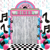 Bafeil retro diner banner adds vintage charm to 50s party decor