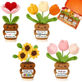 Bafeil sunflower crochet potted plant brightens desk with cheerful charm.
