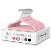 Bagail 50-pack kids velvet hangers; 11-inch size keeps delicate toddler garments secure.