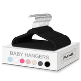 BAGAIL kids velvet hangers 11-inch provide gentle grip for tiny shirts and pants.