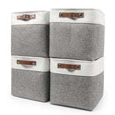 Bagnizer 13x13 cube storage bin top view in grey and white.