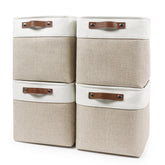 Bagnizer collapsible fabric storage cubes on a shelf for tidy organization.