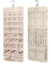 BAGSMART hanging jewelry organizer front view with roomy pockets for quick access.
