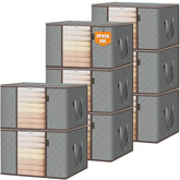 BALEINE 8-pack storage bags in grey fabric for versatile closet organization.