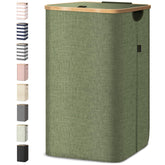 BALEINE laundry hamper with lid showing easy lid access for daily laundry.