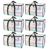 BALEINE 6-pack oversized clear bags with high capacity for moving clothes.