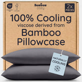 Bambaw bamboo pillowcase with cooling touch for hot sleepers.
