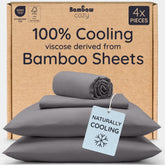 Bambaw queen fitted sheet 16in with elastic edge for a secure, snug fit.