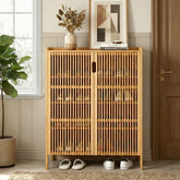 Bambooflow six-tier shoe cabinet doors for organized entryways.