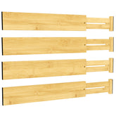 BAMEOS bamboo drawer divider 3-inch height shown in a kitchen drawer for neat separation