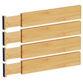 BAMEOS bamboo drawer divider extended length for versatile organization