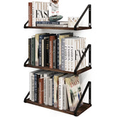 BAMEOS floating shelf in rustic wood adds stylish wall storage.