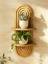 Bamworld boho plant wall shelf arch two-tier display for greenery