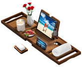 Banlilu bathtub tray extendable size supports tub drinks and tablets