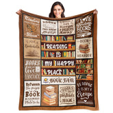BAOERN Book Lovers Blanket graphic cover, a vibrant design for cozy reading sessions.