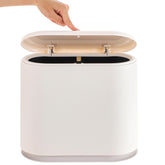 Baosia white slim rectangular trash can with press lid for odor control