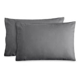 Bare Home flannel pillowcases two-pack show soft grey fabric for cozy nights