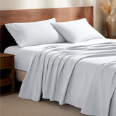 Bare Home flannel queen fitted-pocket close-up shows secure 15-inch depth for a snug fit.